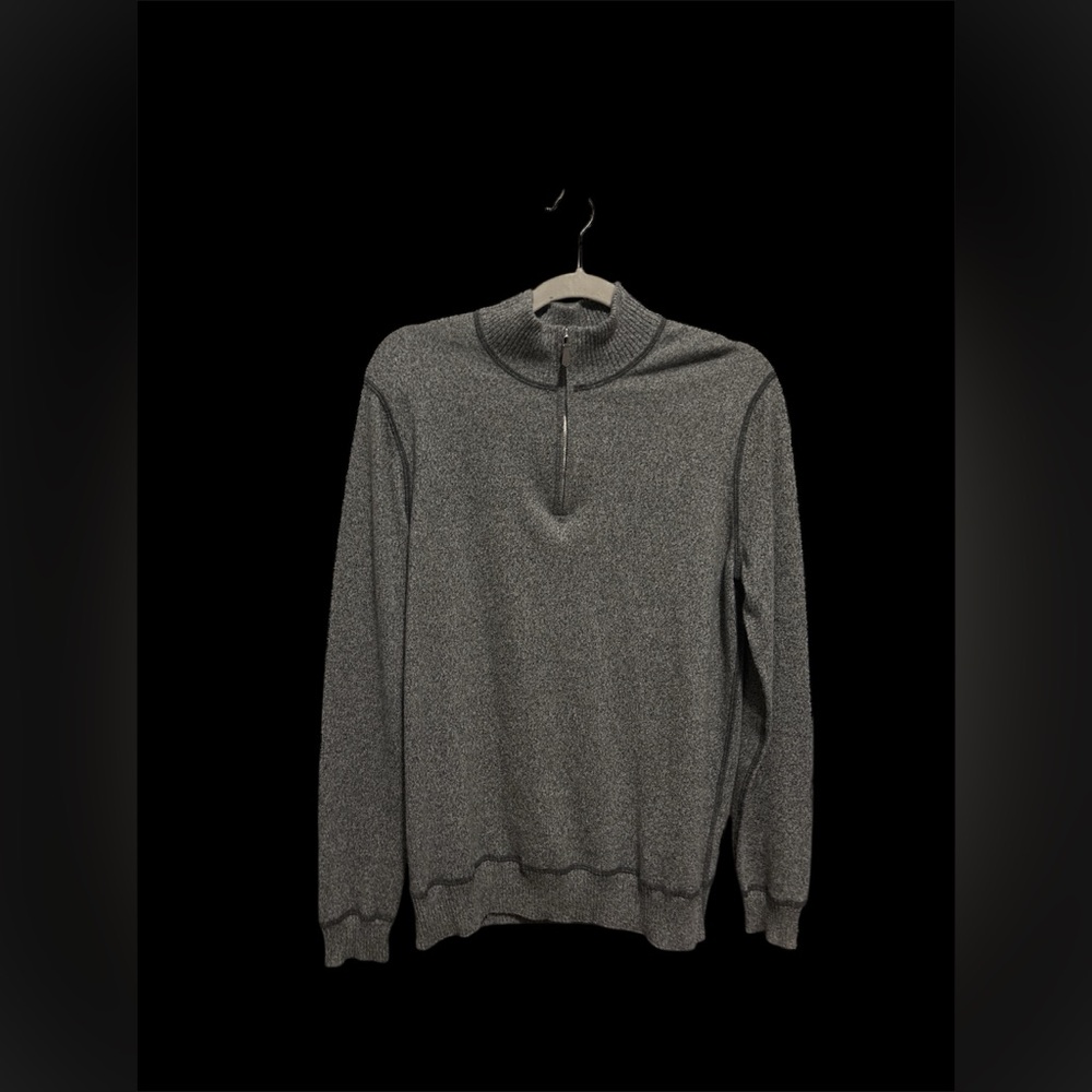 Forte Cashmere Men's Zip-Up Sweater in Gray